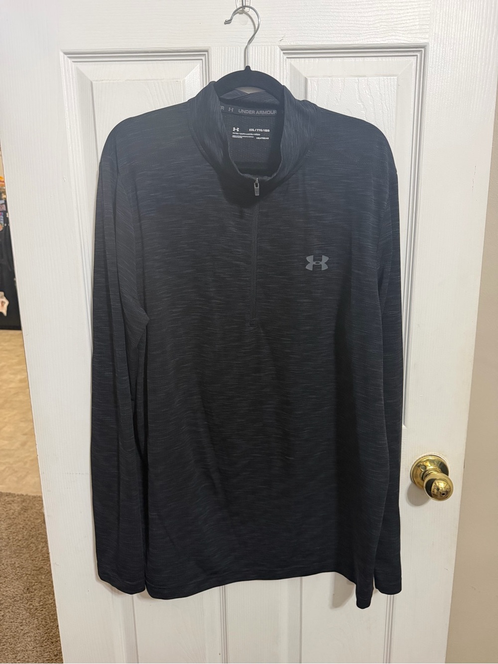 Under Armour Men's Black Heathered Performance 1/4 Zip Jacket size XXL